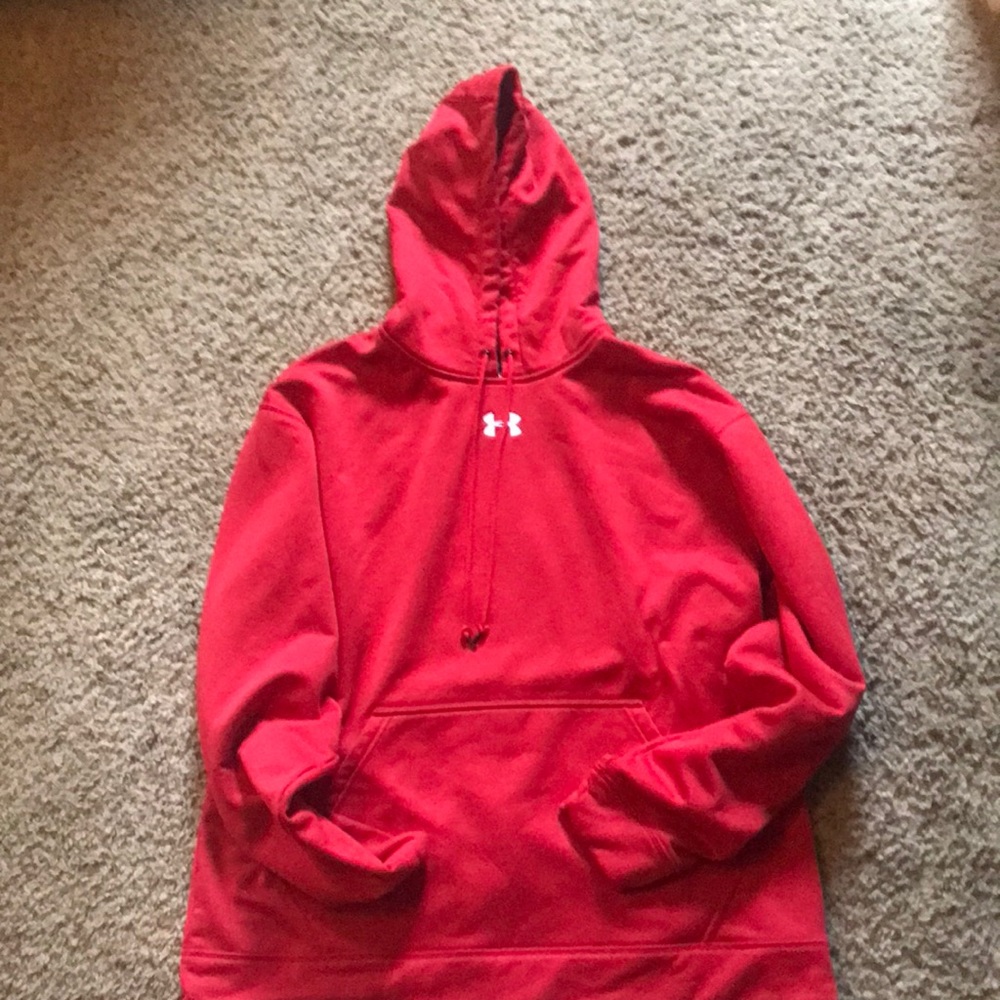 Red Under Armour hoodie